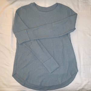 A&F Ribbed Long-sleeve Tee (Aqua Blue)